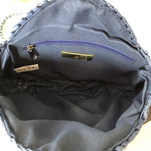 Inc Straw Circle Crossbody Blue Bag - Picture 5 of 6